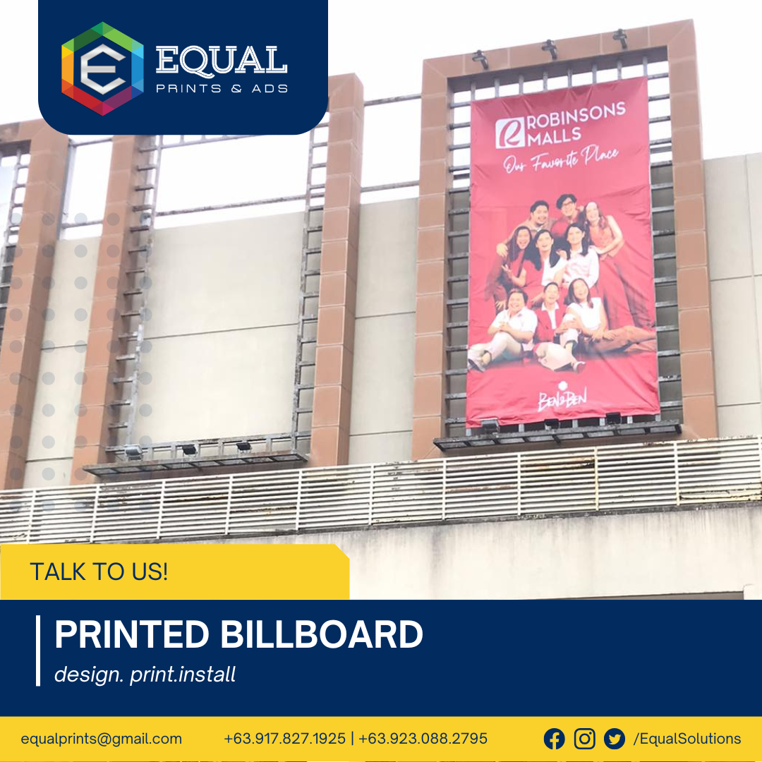 Large printed billboard installation